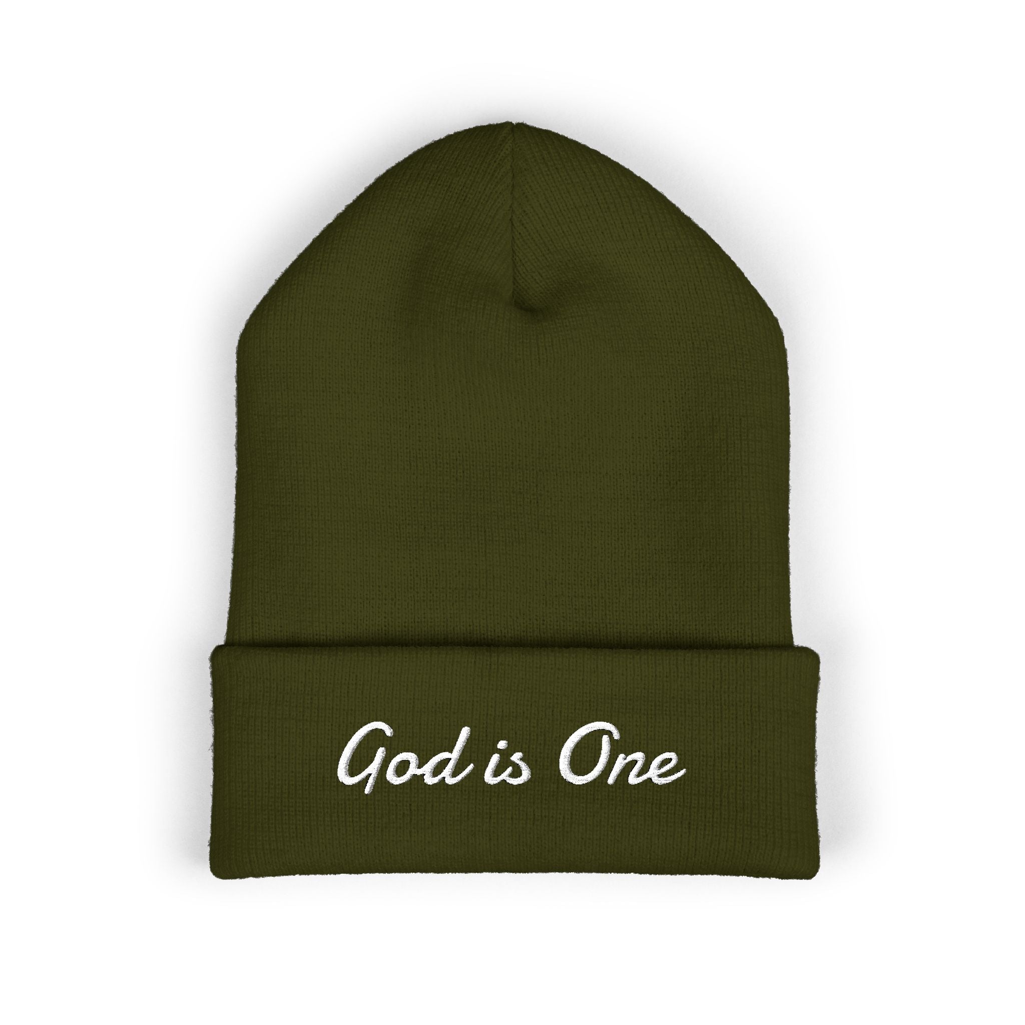 'God Is One' Embroidered Cuffed Beanie